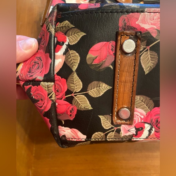 CAVALCANTI Collection Italian Genuine Leather "Blk Rose 530" Handbag saddlebag - Picture 10 of 16